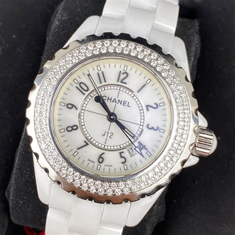 chanel white ceramic watch with diamonds replica|j12 chanel watch with diamonds.